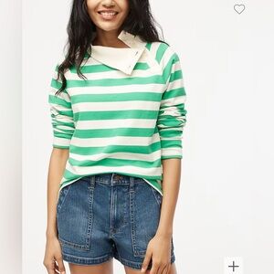 J Crew Factory Striped pullover sweatshirt in lightweight terry NWT. Large